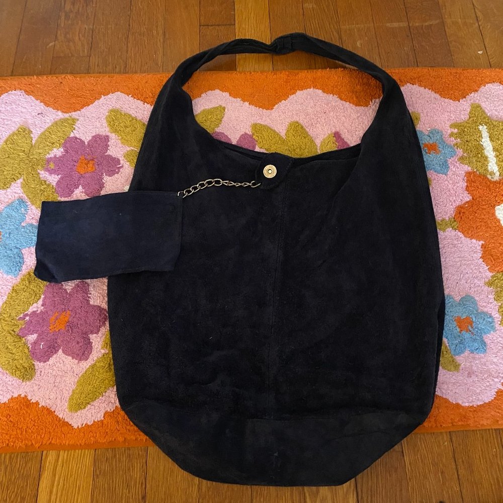 Dark Blue Italian Leather Shoulder Bag